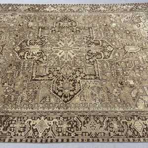 Alfombra Turca Vintage de 9.3x12.8 pies (282x391 cm), Alfombra Abstracta Marrón Beige - Product Image 3