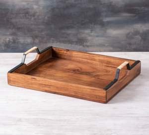 Indian HF Crafts Plateau de service en bois fait à la main en forme de rectangle avec taille personnalisée Meilleurs prix à vendre - Product Image 2