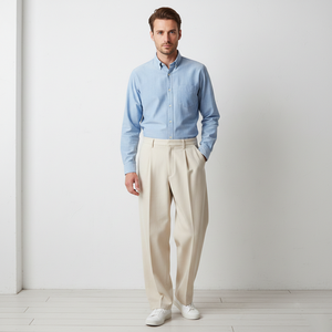 Pantalon de jogging décontracté pour homme, coupe mi-large, plissé, en tricot 100% coton, respirant, imperméable, coupe ample, de haute qualité - Product Image 3