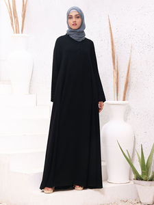 Abaya Tradicional Musulmana para Mujer, Color Sólido, Casual, Transpirable, de Secado Rápido, Talla Grande, Elegante, Largo hasta el Suelo, Talla Personalizada - Product Image 4