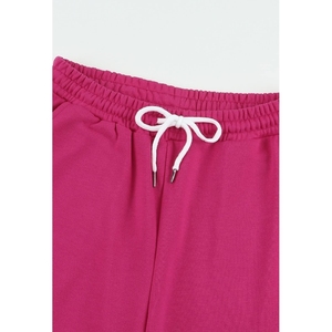 Survêtement de sport solide deux pièces pour femmes personnalisé en gros avec fermeture à glissière et bouton coupe régulière conception à capuche - Product Image 5