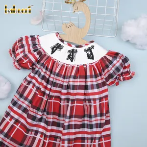 Lineman vestido para bebê personalizado, vestido defumado feita à mão no atacado fabricante de bordados-bb2956