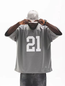 เสื้อเจอร์ซี่สำหรับผู้ชายเสื้อผ้าแนวสตรีทแวร์ผ้าตาข่ายแห้งเร็วพิมพ์โลโก้ตามสั่ง - Product Image 3