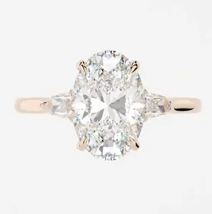 Aliança de casamento de noivado de prata esterlina 925 empilhável transparente cor moissanite e diamante, anel para mulheres