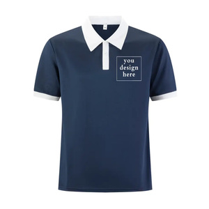 เสื้อกอล์ฟสำหรับผู้ชายผ้าแคนวาสสำหรับใส่ตี้คอตตอนสีล้วนระบายอากาศได้ดีมีโลโก้ตามสั่ง - Product Image 1