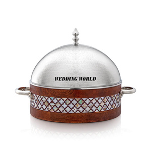 Marmite en métal de la meilleure qualité Casserole de créateur faite à la main de qualité supérieure Réchauffeur d'aliments en métal poli brillant - Product Image 3