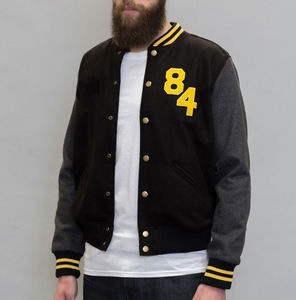 Chaqueta universitaria de lana para hombre con bordado de logotipo personalizado con manga de cuero fabricada en Pakistán 2025 - Product Image 4