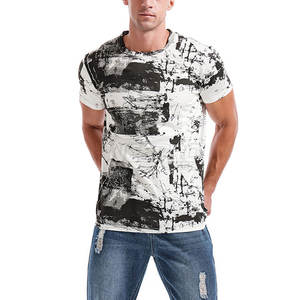 Meilleur prix bas quantité minimale de commande hommes solide tricoté 100% coton à manches courtes écologique respirant t-shirts imprimés - Product Image 2