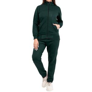 Stock couleur unie sweat à manches longues fermeture éclair joggers survêtement sweat 2 pièces survêtement ensemble tenues femmes survêtement - Product Image 6