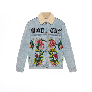 Vestes en denim brodées partout avec un beau design floral en coton rempli de quantité minimale de commande bas veste respirante OEM vente en gros - Product Image 2