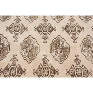 Turkish Vintage Rug 8.3x12.5 ft, <b>Brown</b> Ikat <b>Wool</b> Rug - Product Image 5