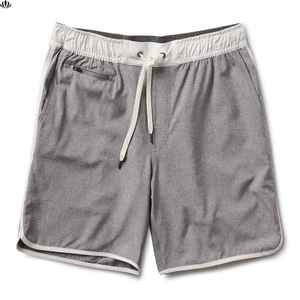 Pantalones cortos informales de lona Spandex para hombre, cintura elástica, patrón sólido, decoración de encaje, impresión Digital antiarrugas para correr - Product Image 5