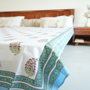 Juego de Cubrecama de Algodón de Grado Hotelero, 3 Piezas, Diseño Floral de Hojas, Tela Suave y Transpirable con Acabado Liso y Duradero - Product Image 3