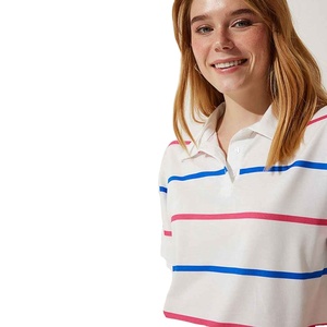 Polos de mujer de alta calidad, ropa informal, tela de algodón, transpirable y cómoda, varios colores y tamaños, venta al por mayor personalizada - Product Image 3