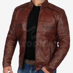 2025 High Street Men's Winter Cow Skin Leather <b>Motorbike</b> Jacket Comfortable Custom <b>Stand</b> Collar Breathable Outdoor Activities - Product Image 3