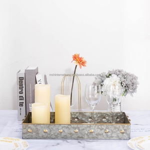 Customized Galvanized <b>Tray</b> Metal Serving <b>Trays</b> <b>Drink</b> Round Serving <b>Tray</b> for the Home Restaurant - Product Image 2