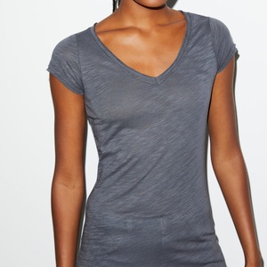 Camiseta corta con cuello en V de diseño único para mujer, 180GSM, mezcla de algodón y spandex, cómoda y sexy, para mujer, de BD. - Product Image 5