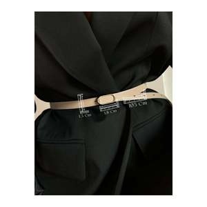Imported Oval Gold Buckle Thin <b>Belt</b>, <b>Trouser</b> <b>Belt</b>, Shirt <b>Belt</b>, Jacket <b>Belt</b> - BEIGE - Product Image 1