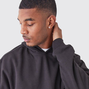 Sudadera con capucha de gran tamaño de lujo 500 600 GSM 100% algodón diseño de hombro caído de alta calidad de lana de peso pesado personalizado teñido liso para - Product Image 6