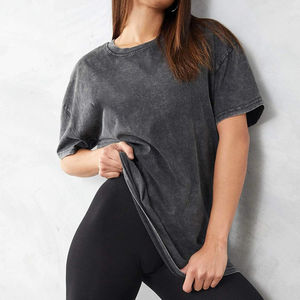 T-shirt d'été personnalisé pour femme, style streetwear, 100 % coton, col en V, respirant, coupe ample, manches courtes, conçu pour le confort - Product Image 6