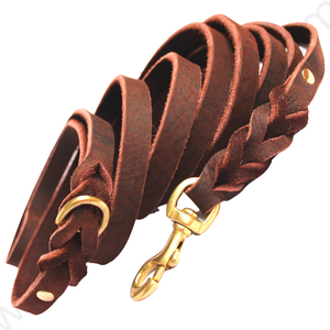 Correa de Cuero Resistente para Entrenamiento de Perros |   Correa para Mascotas con Diseño Trenzado |   Para Perros Pequeños, Medianos, Grandes y Extra Grandes | Correa para Perro Profesional y Resistente - Product Image 1