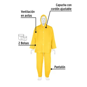 Set di impermeabili moto in PVC leggero formato XL 5 unità in scatola-impermeabile e antivento Logo Pretul per la pesca all'aperto - Product Image 2