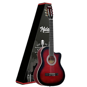 Guitare classique pleine taille 4/4 avec tige de tension réglable et table en épicéa |   Midex MGX-100RD-BAG - Product Image 1