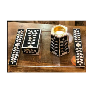 2026 NEW ARRIVAL SELLING BONE INLAY BAKHOOR BURNER SET ACRYLIC BOX TRAY Saniya Handicraft SH-3199 Eco-Friendly Custom <b>Incense</b> - Product Image 6