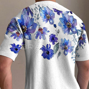 T-shirts Homme Col Rond Manches Courtes en Jersey Polyester/Coton de Haute Qualité – Vente Chaude OEM Personnalisable Respirant Style Urbain - Product Image 6