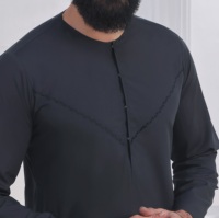 Toptan Premium Günlük Polyester Kumaş Emirati Töbesi Orta Doğu İslami Giysisi 2 Yan Cep İç Cep Telefon Cebi