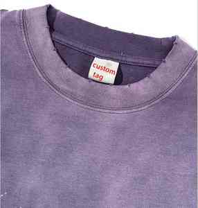 2025 hombres de alta calidad 240 Gsm algodón liso de gran tamaño doble sombra verano Camisetas Streetwear ropa a granel Stock - Product Image 3