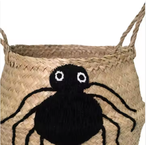 Vente en gros panier en jonc de mer avec motif araignée d'Halloween pour la décoration intérieure Cadeaux de décoration d'Halloween fabriqués au Vietnam - SISU - Product Image 5