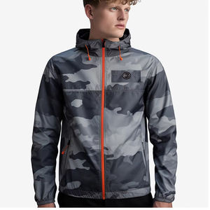 Veste de pluie à manches longues imperméable à séchage rapide respirante antibactérienne pour hommes, veste à capuche avec fermeture éclair légère pour l'hiver en plein air - Product Image 3