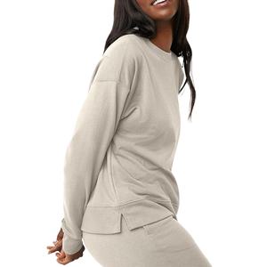 เสื้อสเวตเชิ้ตผ้าฟลีซลำลองสำหรับผู้หญิง ขายดี ผ้าฝ้าย 100% ระบายอากาศได้ดี สวมใส่สบาย ดีไซน์ทันสมัย โลโก้ด้านหน้า ขายส่ง ฤดูหนาว 2026 - Product Image 3