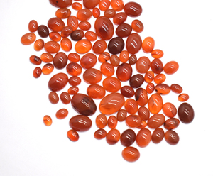 Cabochons ovales calibrés en pierres précieuses en vrac de cornaline orange naturelle 7X5mm à 20X15mm pour la fabrication de bijoux - Product Image 5