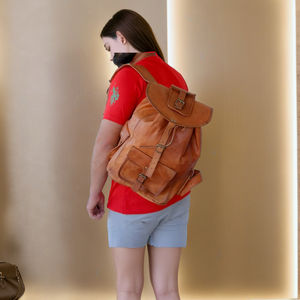 กระเป๋าเป้สะพายหลังของผู้หญิงหนังแท้สไตล์วินเทจแบบกำหนดเอง2025กระเป๋าเดินทางหนังพู่ห้อยหนังแฟชั่นสำหรับนักเรียน - Product Image 2