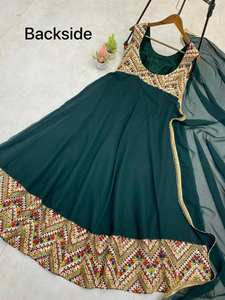 Robe Anarkali en Georgette brodée avec sequins et dupatta ample, idéale pour les fêtes, séchage rapide, vente en gros, haute qualité, prix bas - Product Image 6