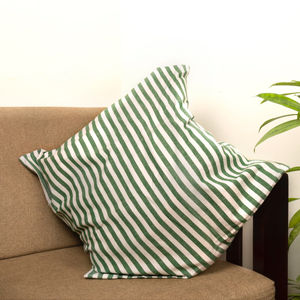 Fundas de almohada de algodón orgánico 100%, rayas verde oscuro teñidas con hilo, estilo americano, tejido portátil, diseño cuadrado, hogar, Hotel, Hospital - Product Image 1