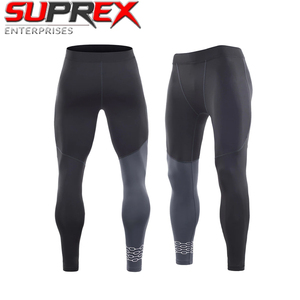 Custom <b>Mens</b> <b>Compression</b> <b>Tights</b> Spandex/Nylon 140g Elastic Colorblock Quick Dry Stretch Ankle-Length Waist Breathable Gym Running - Product Image 4