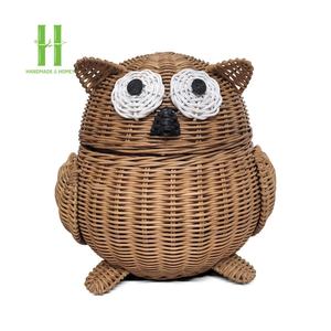 Panier de rangement éléphant rose support de stockage pour animaux mignons série organisateur en rotin OEM variété de tailles de fabricant vietnamien - Product Image 3