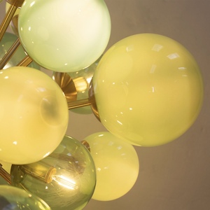Lustre en forme de boule de verre soufflé vert Murano vintage <span class=keywords><strong>design</strong></span> italien Lustre de luxe à <span class=keywords><strong>suspension</strong></span> pour la décoration d'éclairage de salle à manger à la maison - Product Image 4