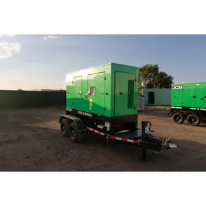 Groupe électrogène diesel industriel de 56 kW avec sélecteur de tension et interrupteur rotatif - Commercial, de secours, sur remorque - Product Image 1