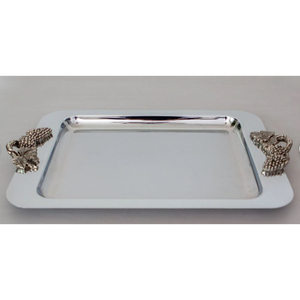 New Arrival Stylish Modern Food Snacks Serving Tray Stainless Steel Tray for Hotel Ware <b>Catering</b> Tea and Coffee Serving Tray - Product Image 2