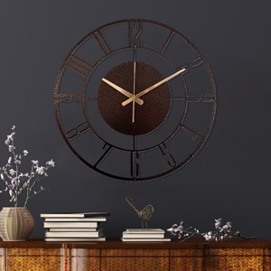 Modern Round Black Metal <b>Wall</b> <b>Clock</b> Sleek Minimalist Design Perfect For Living Room Bedroom Office And Hallway Decor - Product Image 5