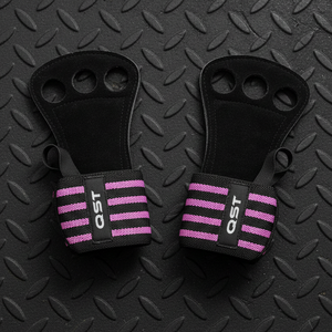 Poignées de gymnastique en cuir personnalisées en gros avec logo, sangle de poignet réglable, antidérapantes, protection de la paume pour la musculation, unisexe - Product Image 5