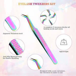 ชุดแหนบคิ้วปลายเฉียงสแตนเลสแบบมืออาชีพ-นำกลับมาใช้ใหม่ได้และทนทาน - Product Image 5