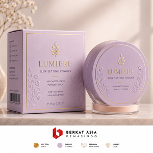 Custom Square Rigid Setting Powder <b>Box</b> with Matte Lamination Paperboard Material for <b>Cosmetic</b> Packaging - Product Image 2