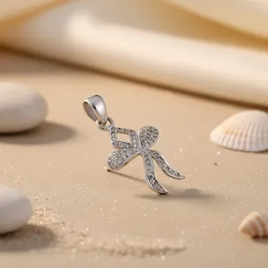 Pendentif en argent 925 avec zircone cubique plaqué or rose rhodié, bijoux pour femmes, cadeau, pendentifs de charme - Product Image 1