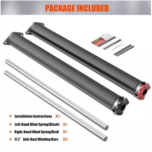 Garage Door Steel <b>Torsion</b> <b>Springs</b> (Coil) 2" .225 X 2" X 24" with Non-Slip Winding Bars - Product Image 1