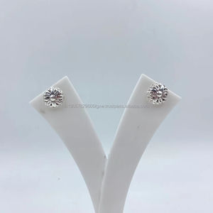 Best Price Trendy White Pure Sterling <b>Silver</b> <b>Huggie</b> <b>Earrings</b> Gold Plated Religious Style Classic Wedding Party Gift for Women - Product Image 1